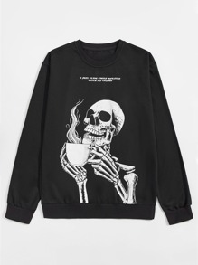 Guys Letter Skull Graphic Sweatshirt