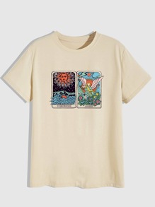 Guys Letter Sun & Angel Graphic Tee