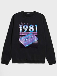 Guys Letter Tape Graphic Sweatshirt