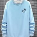 Guys Letter Tropical Print Sweatshirt