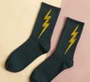 Guys Lightning Pattern Crew Socks