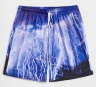 Guys Lightning Print Shorts