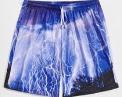 Guys Lightning Print Shorts