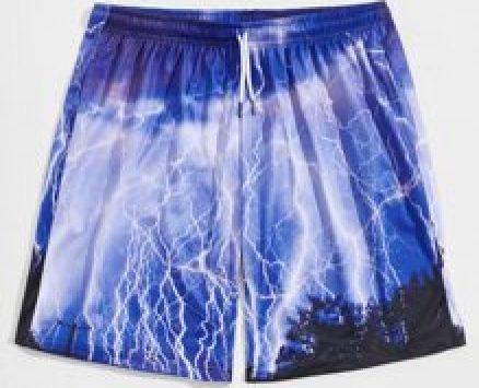 Guys Lightning Print Shorts