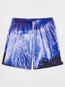 Guys Lightning Print Shorts