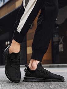 Guys Mesh Panel Lace-up Front Sneakers