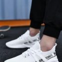 Guys Mesh Panel Letter Detail Sneakers