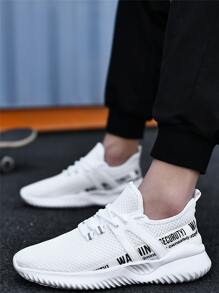 Guys Mesh Panel Letter Detail Sneakers