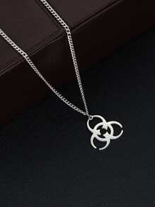 Guys Metal Pendant Chain Necklace