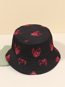 Guys Monster Pattern Bucket Hat