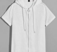Guys O-ring Zipper Front Hooded Shirt