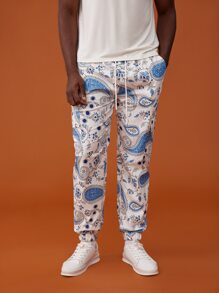 Guys Paisley Drawstring Pants