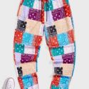 Guys Paisley Patchwork Drawstring Waist Sweatpants