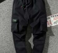 Guys Patched Drawstring Cargo Pants