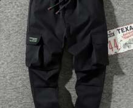Guys Patched Drawstring Cargo Pants