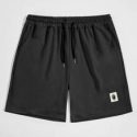 Guys Patched Drawstring Shorts