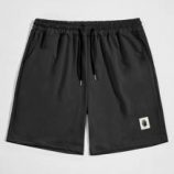 Guys Patched Drawstring Shorts