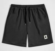 Guys Patched Drawstring Shorts