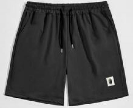 Guys Patched Drawstring Shorts
