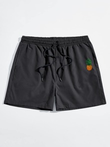 Guys Pineapple Graphic Drawstring Shorts