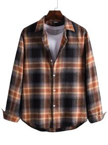 Guys Plaid Button Front Shirt