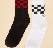 Guys Plaid Pattern Socks 2pairs