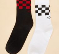 Guys Plaid Pattern Socks 2pairs