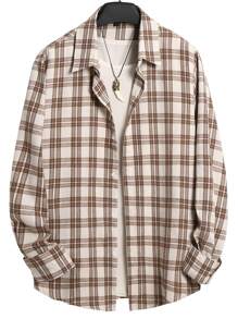 Guys Plaid Print Shirt Without Tee