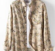 Guys Plants Print Button Through Shirt Without Tee