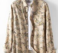 Guys Plants Print Button Through Shirt Without Tee