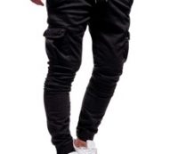 Guys Pocket Patched Drawstring Waist Pants