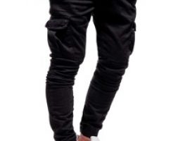 Guys Pocket Patched Drawstring Waist Pants