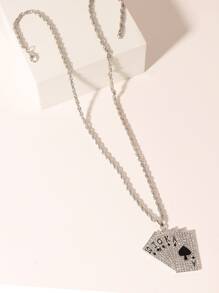 Guys Poker Charm Necklace