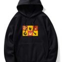 Guys Pumpkin Graphic Pocket Drawstring Hoodie