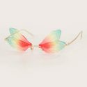 Guys Rimless Colorful Lens Sunglasses