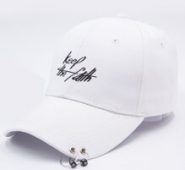 Guys Ring Detail & Letter Embroidery Baseball Cap