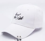 Guys Ring Detail & Letter Embroidery Baseball Cap