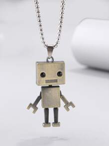 Guys Robot Charm Necklace