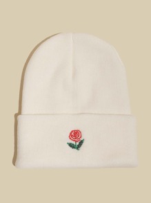 Guys Rose Embroidery Beanie