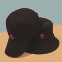 Guys Rose Embroidery Bucket Hat & Baseball Cap