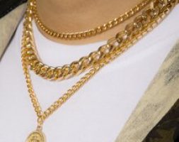 Guys Round Charm Layered Necklace