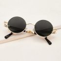 Guys Round Frame Flat Lens Sunglasses