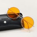 Guys Round Frame Tinted Lens Sunglasses