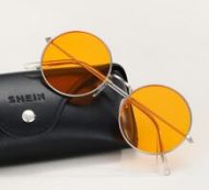 Guys Round Frame Tinted Lens Sunglasses