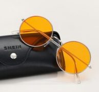 Guys Round Frame Tinted Lens Sunglasses