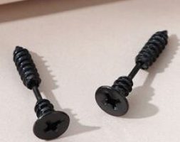 Guys Screw Design Earrings
