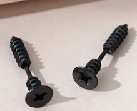 Guys Screw Design Earrings