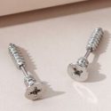 Guys Screw Design Stud Earring