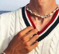 Guys Shell Decor Necklace & Bracelet