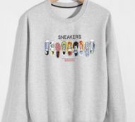 Guys Shoes And Letter Graphic Sweatshirt